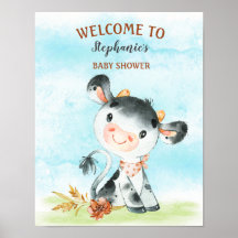 Chá de fraldas de Fazenda de Vaca de Aquarela