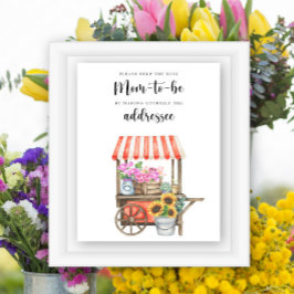 Poster Chá de fraldas de Flores - Ajude a futura mãe ocup