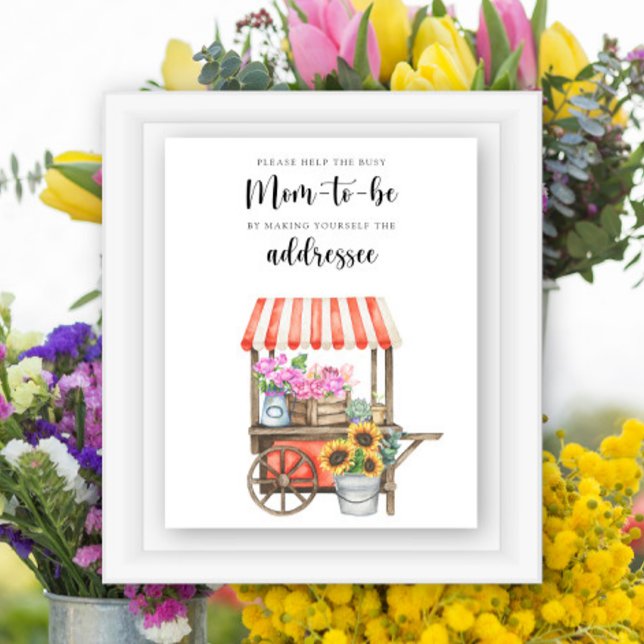 Poster Chá de fraldas de Flores - Ajude a futura mãe ocup (Criador carregado)