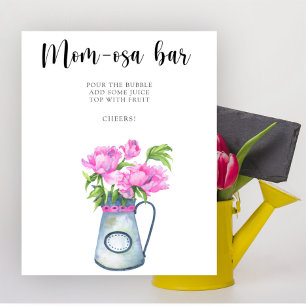 Poster Chá de fraldas de flores bar Momosa