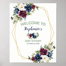 Poster Chá de fraldas de Flores de Marinho da Borgonha Ge