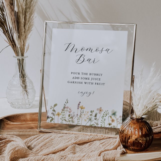 Póster Chá de fraldas de flores silvestres Momosa Bar (Criador carregado)