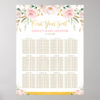 Chá de fraldas De Garota Floral Chic Boho Blush