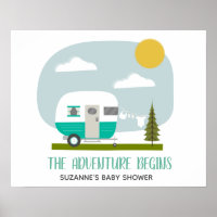 Chá de fraldas de Garota Retro-Acventure Turquoise