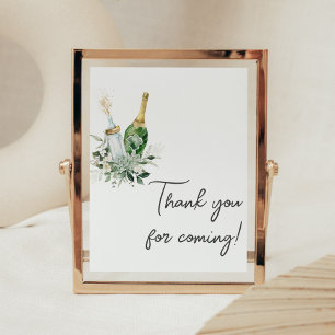 Poster Chá de fraldas de garrafas de Poppin Obrigado por