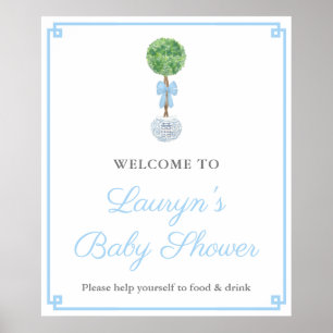 Poster Chá de fraldas de Ginger Jar Boy Preppy Topiary b