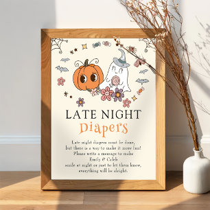 Poster Chá de fraldas de Halloween  Fraldas Noturnas Tard