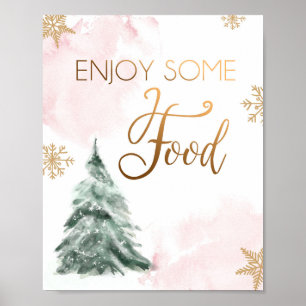 Poster Chá de fraldas de inverno Frio Fora da Comida dos