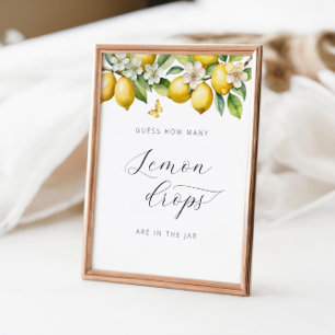 Poster Chá de fraldas De Limão De Verão Quantas Gotas De 