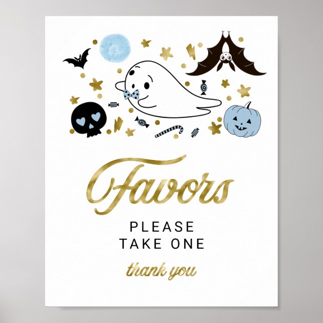 Poster Chá de fraldas de Menino Fantástico de Halloween F (Frente)