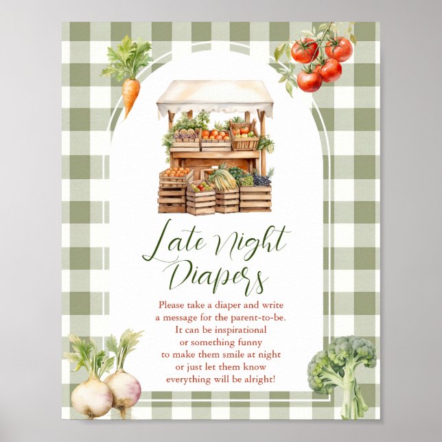 Poster Chá de fraldas De Mercado Localmente Crescido Fral (Frente)