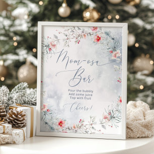 Poster Chá de fraldas de Natal de inverno bar-osa