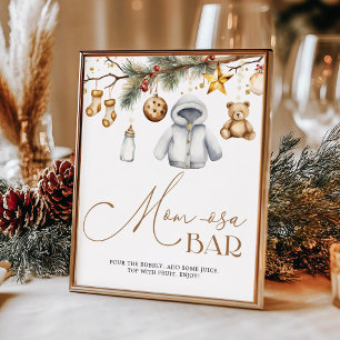 Poster Chá de fraldas de Natal do Bar Momosa Boho