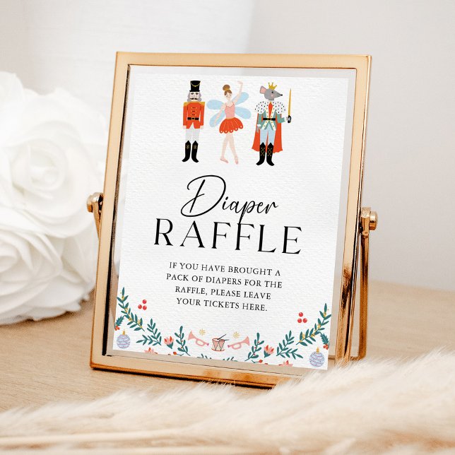 Poster Chá de fraldas de Natal Raffle Fralda Nutcracker (Criador carregado)