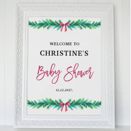 Poster Chá de fraldas de Natal - Sinal de boas-vindas Pos