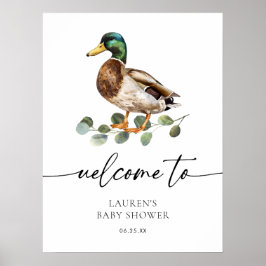 Poster Chá de fraldas de Pato Moderno Mallard Bem-vindo