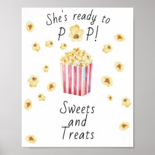 Poster Chá de fraldas de pipoca - Doces e Tratamentos