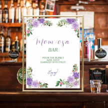 Chá de fraldas de Primavera Floral da Mãe-osa Roxo