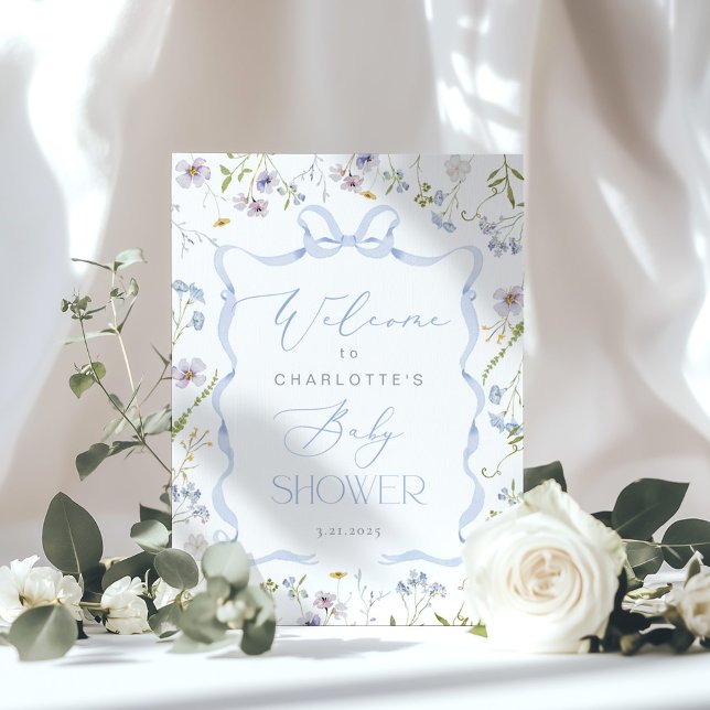 Poster Chá de fraldas de quadro de Arco Azul Wildflower W (Criador carregado)