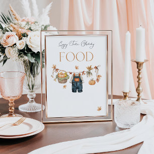 Poster Chá de fraldas de queda da comida da abóbora da Ba