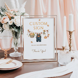 Poster Chá de fraldas de queda russa do Pumpkin Sinal Per