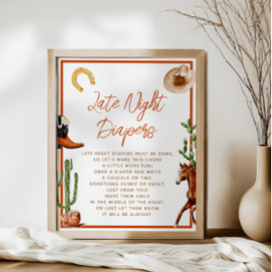 Poster Chá de fraldas de Rodeio Ocidental das Fraldas Not