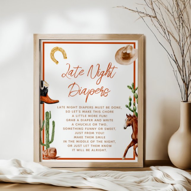 Poster Chá de fraldas de Rodeio Ocidental das Fraldas Not (Criador carregado)