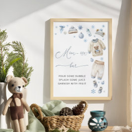 Poster Chá de fraldas de roupas de bebê  Mãe-Bar