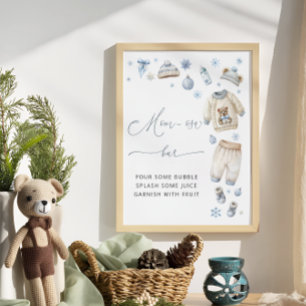 Poster Chá de fraldas de roupas de bebê Mãe-Bar