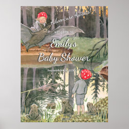 Poster Chá de fraldas de Sapo da floresta de Cogumelos Be