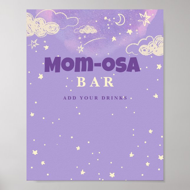 Poster Chá de fraldas de Sonho Roxo Bar Mãe-Oosa (Frente)