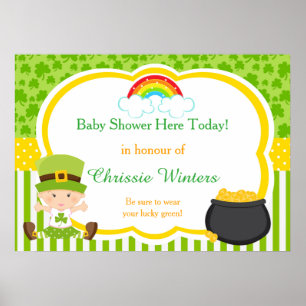 Poster Chá de fraldas de St Patricks Girl