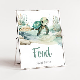 Poster Chá de fraldas de Tartaruga do Mar Comida