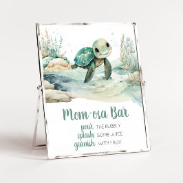 Poster Chá de fraldas de Tartaruga do Mar Mãe Bar de Osa