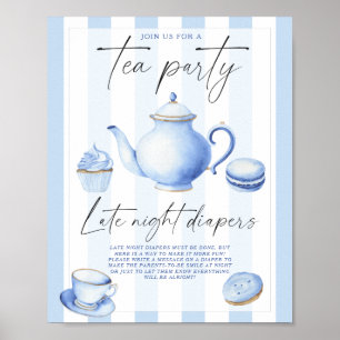 Poster Chá de fraldas de Tea Party - Jogo noturno tardio