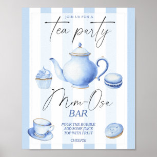 Poster Chá de fraldas de Tea Party Momosa bar