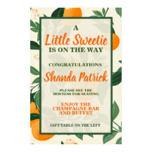 Chá de fraldas de Tema Laranja Canto