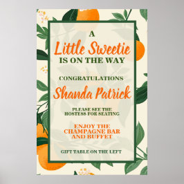 Poster Chá de fraldas de Tema Laranja Canto