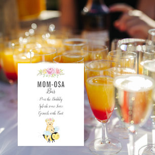 Poster Chá de fraldas de Urso de Teddy Bar da Mãe-Osa