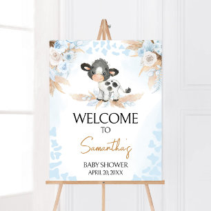 Poster Chá de fraldas de Vaca Santa Bem-vindo