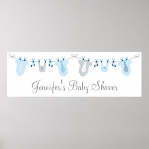 Póster Chá de fraldas do Baby Boy Clothline