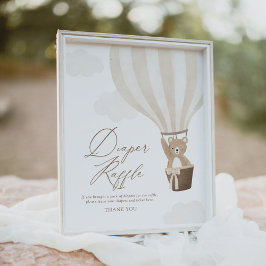 Poster Chá de fraldas do Balão do Urso Teddy Raffle