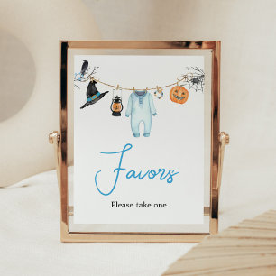 Poster Chá de fraldas do Boo Halloween Azul