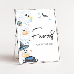 Poster Chá de fraldas do Boo Halloween Azul