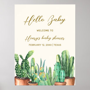 Poster Chá de fraldas do Jardim do Deserto Russo Cactus B