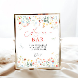Poster Chá de fraldas do Jardim Inseto Mãe-Bar