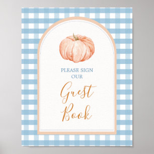 Poster Chá de fraldas do Livro de Convidado Pumpkin Boho 