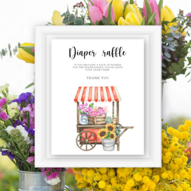 Poster chá de fraldas do mercado dos agricultores - rifa  (Criador carregado)