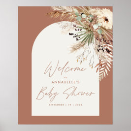 Poster Chá de fraldas do orçamento pampas do terracotta m