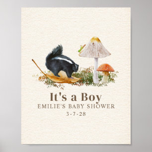 Poster Chá de fraldas do Skunk Boy Stinker Woodland